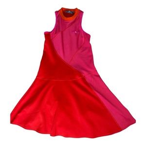 Adidas Stella McCartney Red & Pink Racerback Active Tennis Dress Large